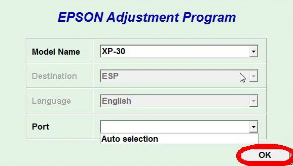 Adjustment Program - порядок сброса