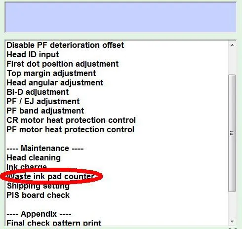 Adjustment Program - порядок сброса