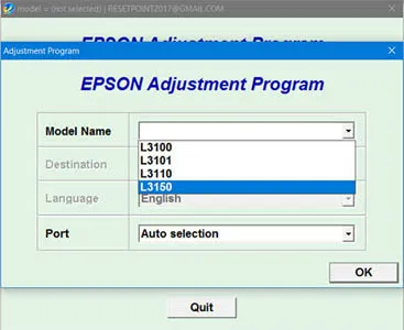 Adjprog.exe EPSON L3100, L3101, L3110, L3150